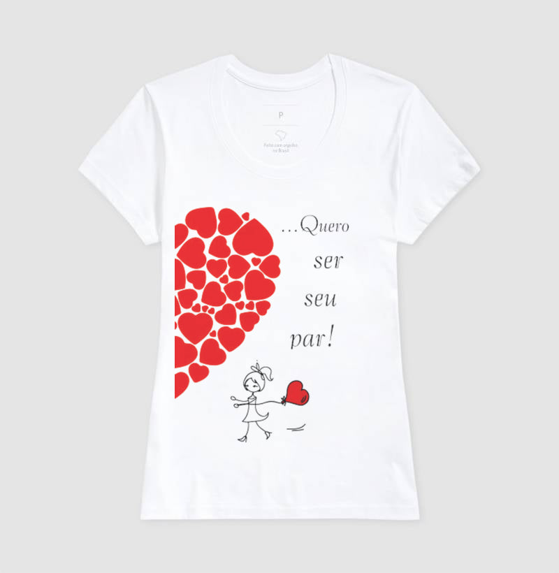 camiseta basica love metade coração - carlos ofertas