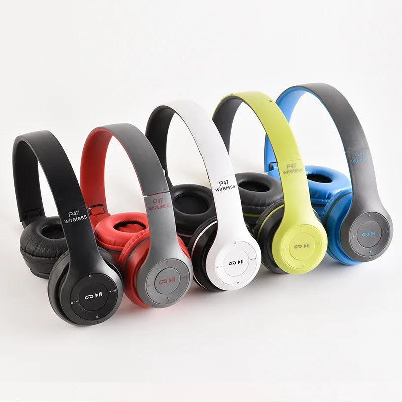 Fone de ouvido estéreo P47 5.0 Bluetooth Fone de ouvido dobrável série sem fio para jogos esportivos para iPhone Xiaomi - Carlos Ofertas