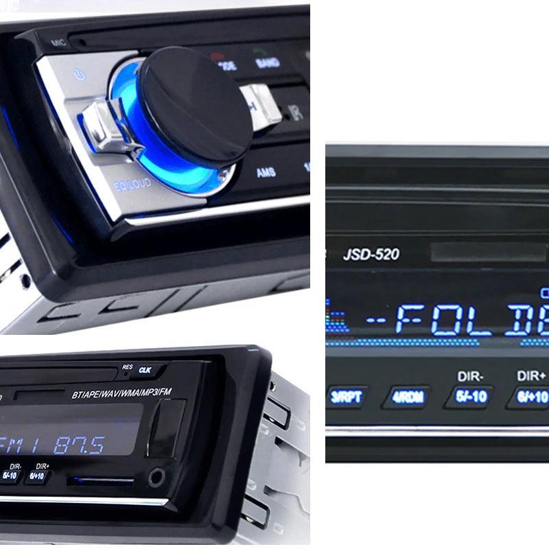 Rádio do carro 1 din estéreo player digital bluetooth carro mp3 player 60wx4 fm rádio estéreo áudio música usb/sd com entrada aux no painel - Carlos Ofertas