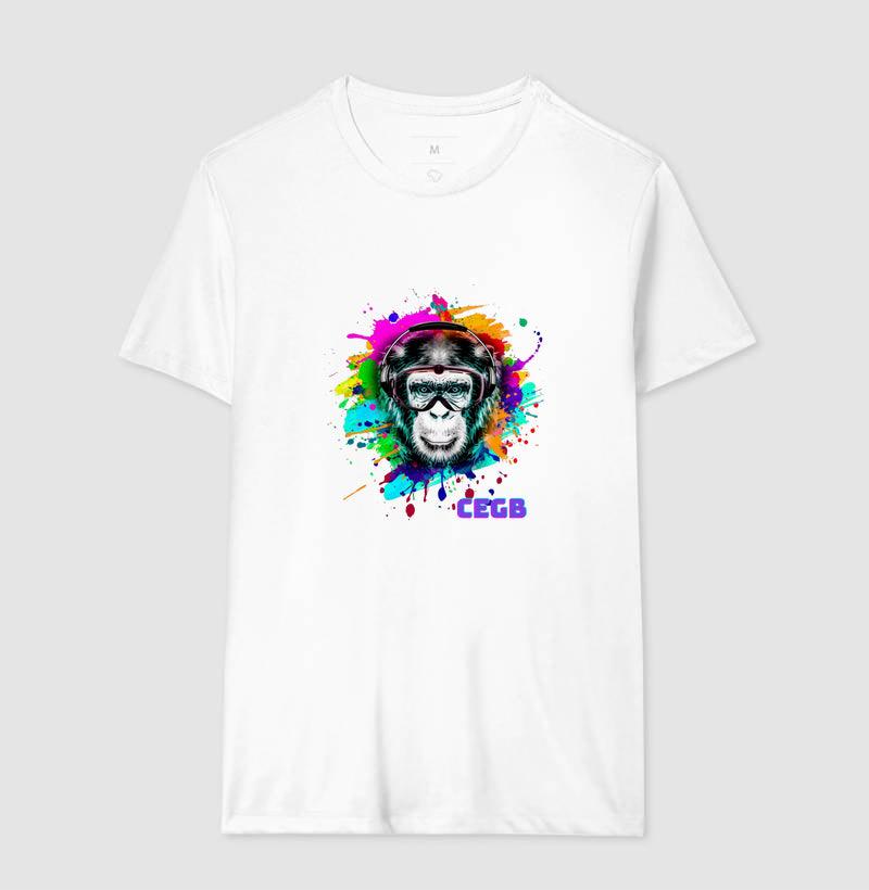 Camiseta básica monkey aquarela